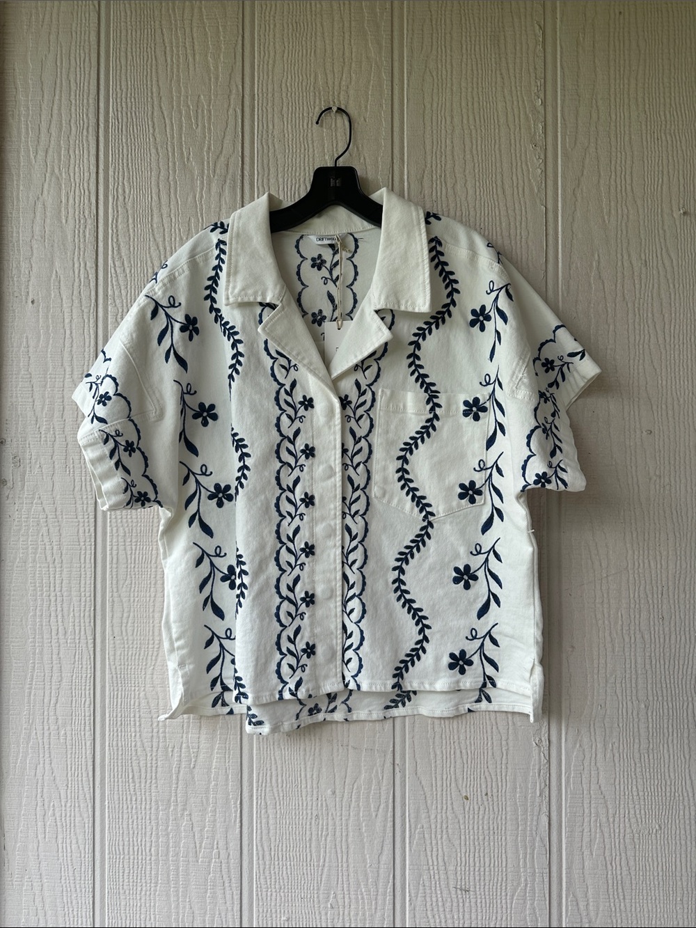 DRIFTWOOD Floral Embroidered Camp Shirt